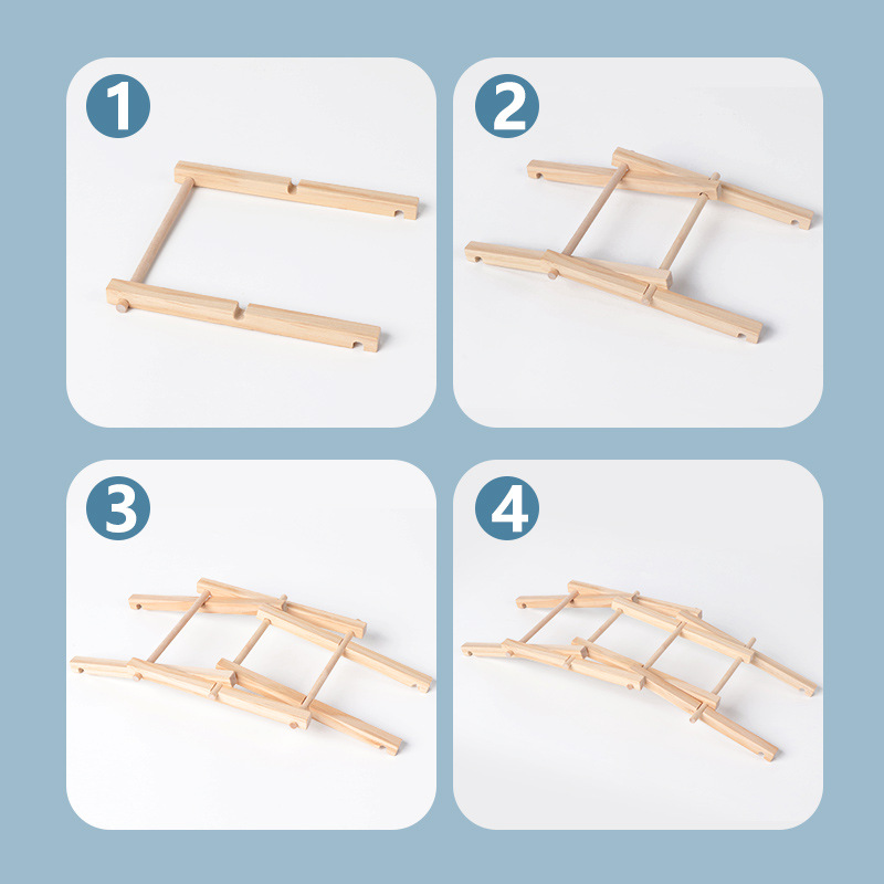 Wooden DIY Beili Bridge Children's Puzzle Mini Building Blocks Baby Science Experiment Assembly Balance Christmas Toy Gift - Image 3