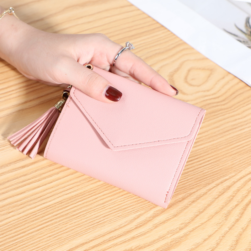 New women's wallet with multiple card slots, Su Liu short card bag, Korean version, small fresh leather wallet, wallet - Image 9