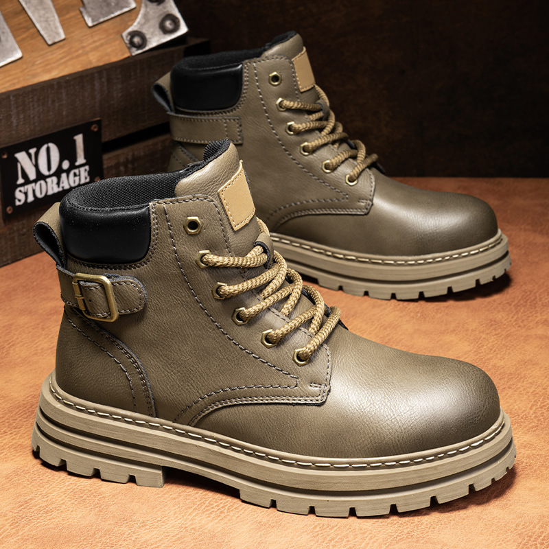 Martin boots autumn and winter retro high top men's workwear boots - Image 8