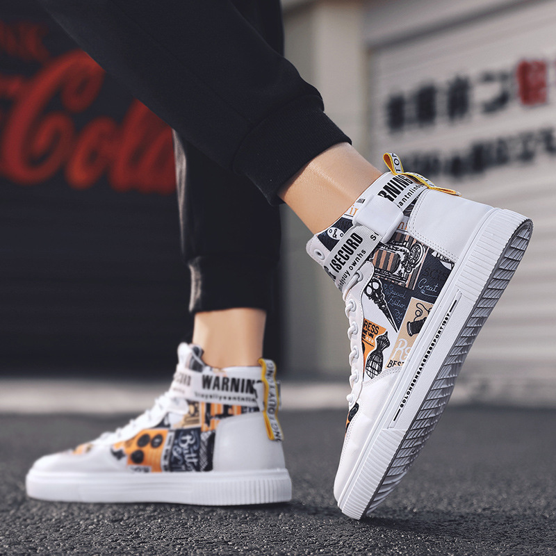 Spring men's trendy shoes, new black high top shoes for teenagers, sports shoes for boys, junior high school students, and men's adobe shoes - Image 3