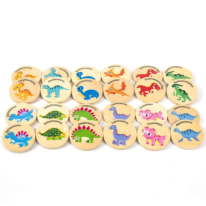 Christmas Toy Gift Dinosaur Find Same Game Children's Puzzle Dinosaur Cognitive Concentration Memory Ability Training Wooden Toy - Image 4
