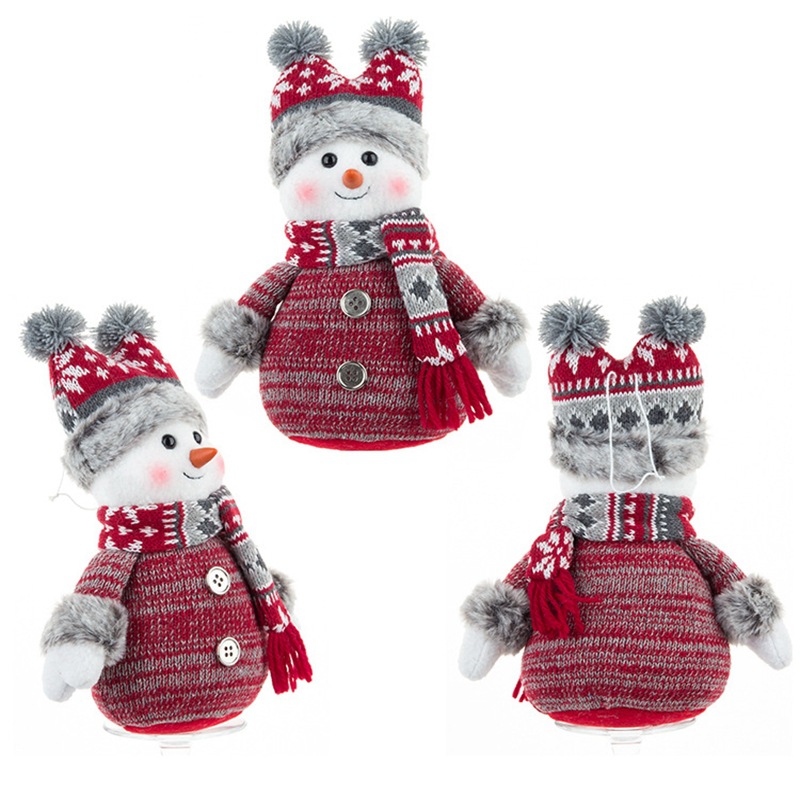 Doll Lei Feng Hat Scarf Snowman Doll Window Display Cute Christmas Snowman Cloth Doll - Image 4
