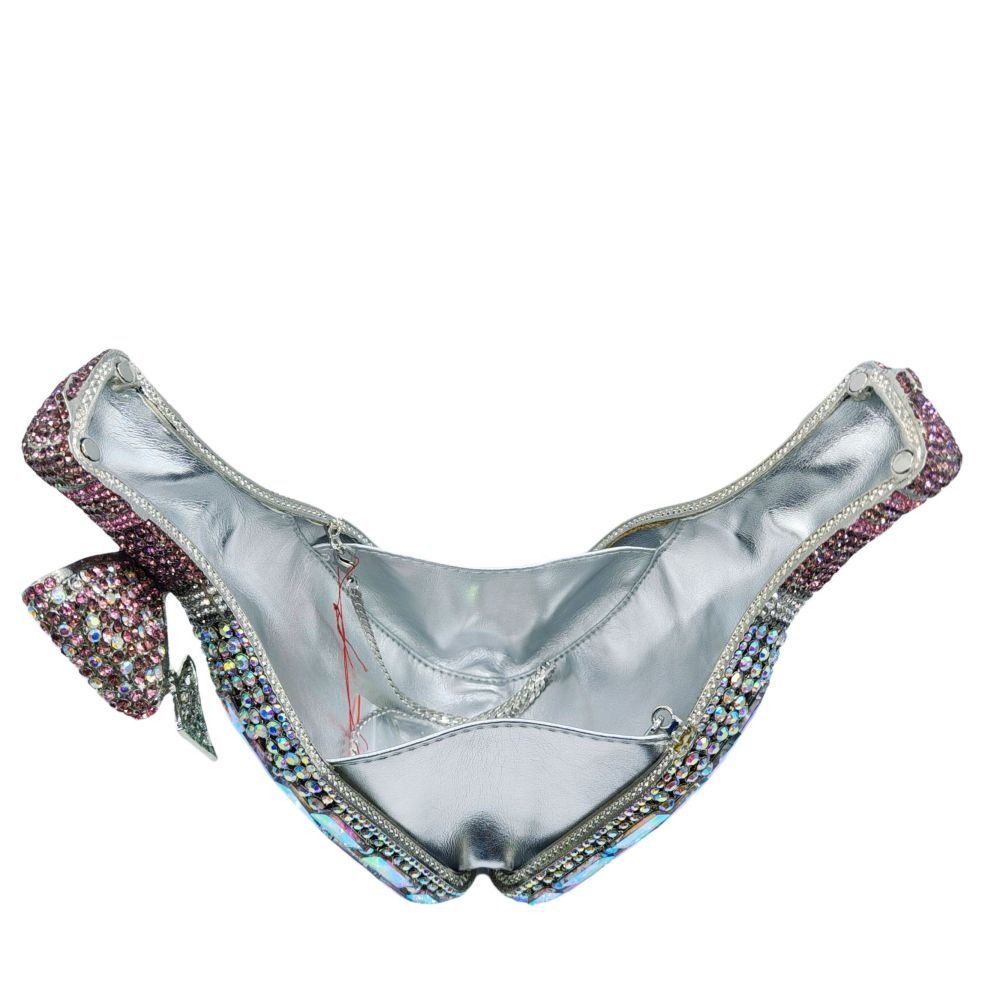 Bow Champagne Wine Bottle Diamond Set Banquet Bag Crystal Handbag for Women - Image 13