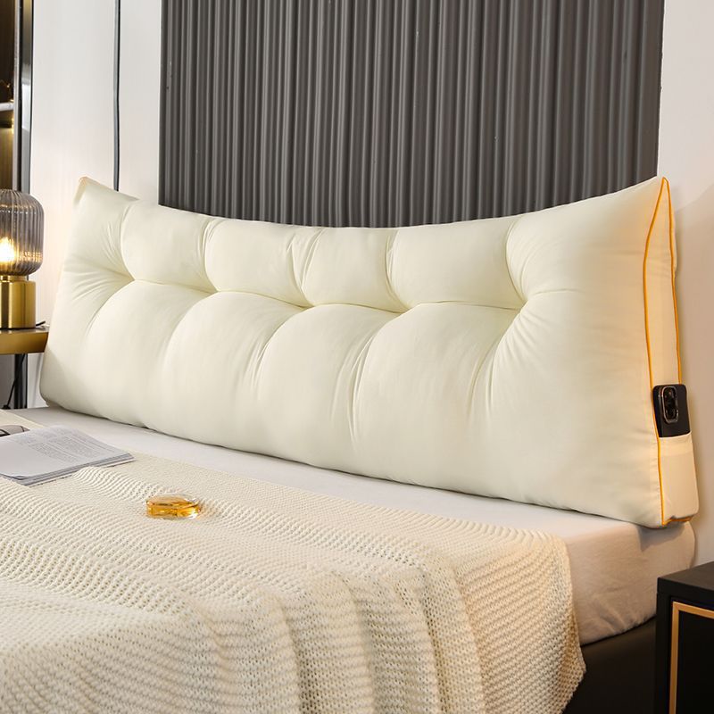 Fluffy Warm Feather-Cotton Backrest - Classic Solid Brushed Triangular Bed Cushion - Image 5