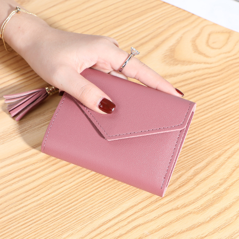 New women's wallet with multiple card slots, Su Liu short card bag, Korean version, small fresh leather wallet, wallet - Image 11