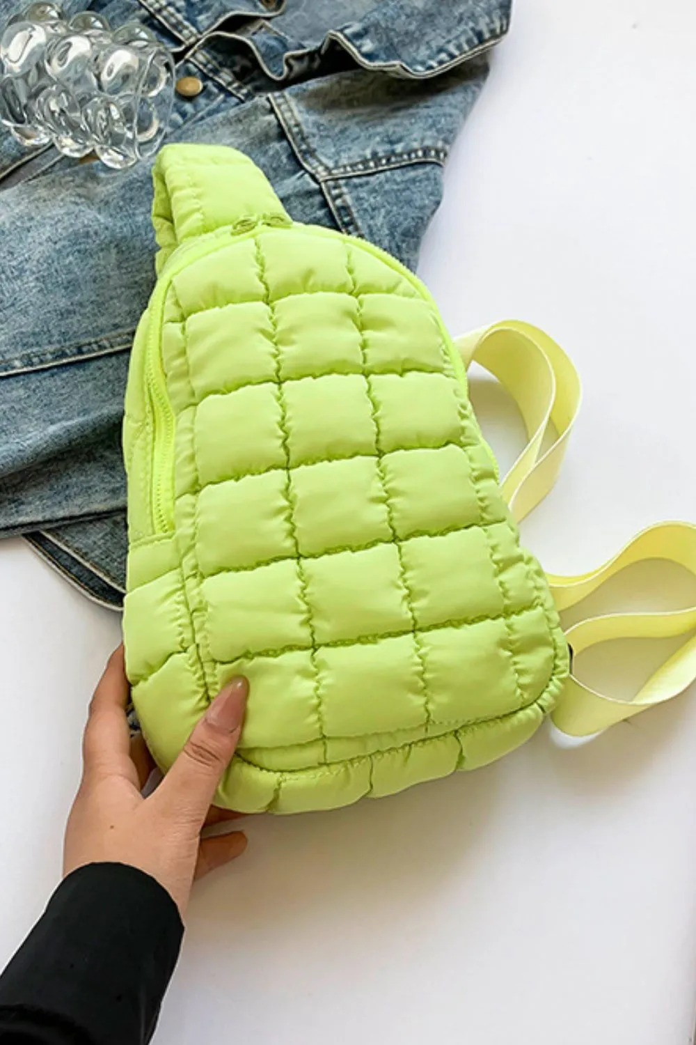 Quilted Nylon Crossbody Bag - Image 14