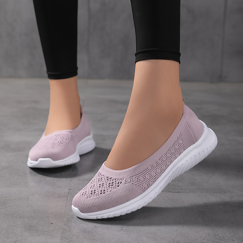 Large size soft soled fly woven women's shoes are breathable and can be easily stepped on in a fashionable single shoe for women - Image 9