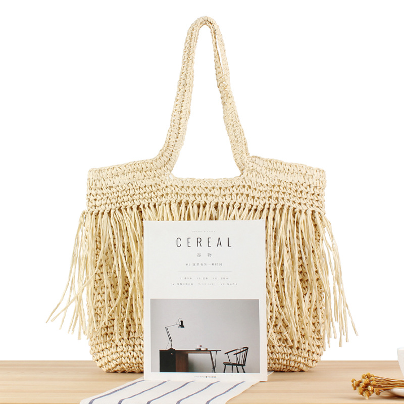 Beach Resort Chic: Handwoven Tassel Bag - Stylish, Spacious, and Versatile Crossbody Bag - Image 2
