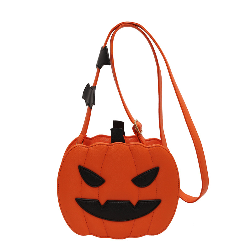 Halloween funny pumpkin bag fashion contrast color personality creative trend shoulder bag cartoon crossbody bag - Image 6