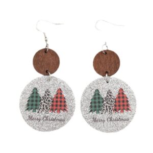 PU Leather Christmas Tree Earrings