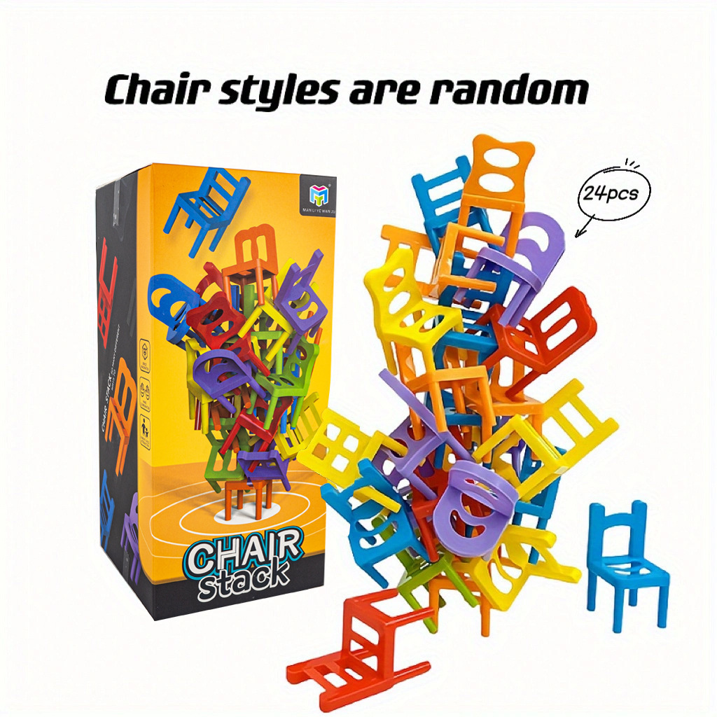 Children's puzzle stacking chair toy stool stacking music parent-child interactive game Christmas toy gift - Image 6