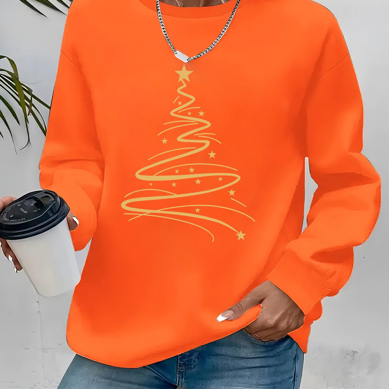 Women's Casual Christmas Print Long Sleeve Sweatshirt - Vibr - Image 12