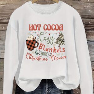 Women's Plus Size Christmas Letter Print Oversized Sweatshir