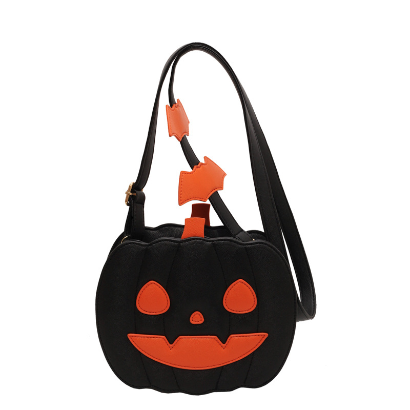 Halloween funny pumpkin bag fashion contrast color personality creative trend shoulder bag cartoon crossbody bag - Image 9