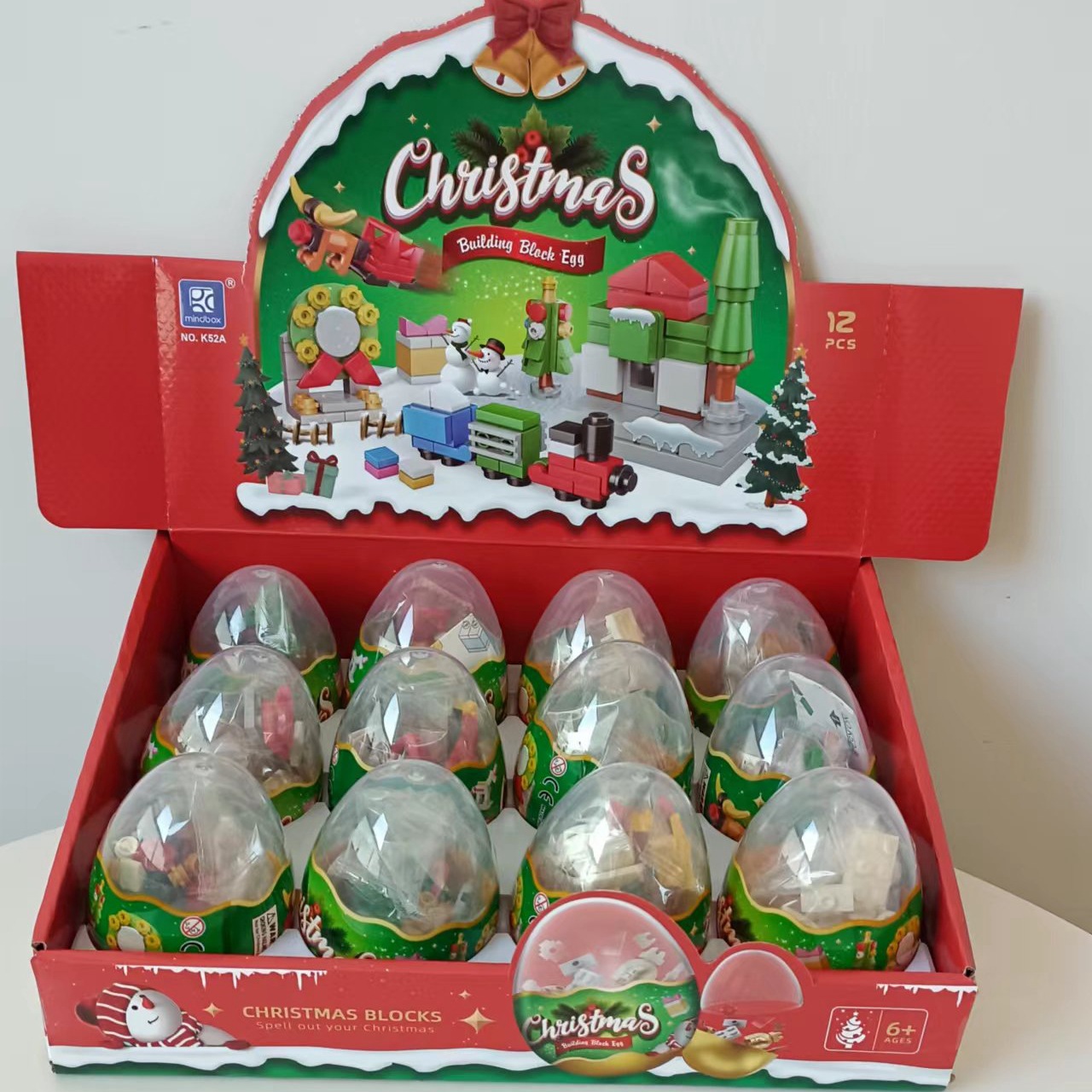 Assembling building blocks, twisting eggs, Santa Claus, reindeer pulling, children and toddlers, Christmas gifts - Image 5