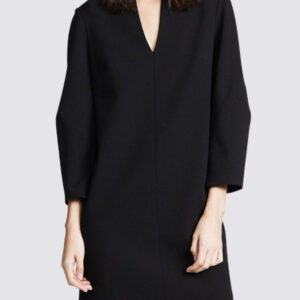 Fashion Women's Dress New V-neck Loose Solid Color Wrist Sleeve Above Knee Dresses Female Temperament Autumn