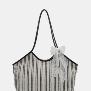 Striped Canvas Tote Bag