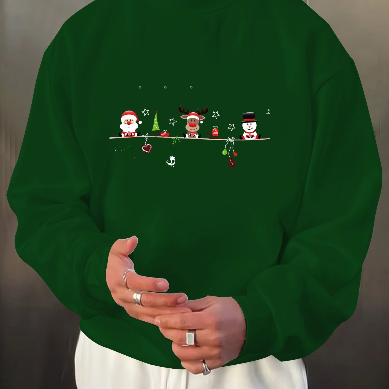 Men'S Christmas Print Long Sleeve Sweatshirt, Casual Spo - Image 9