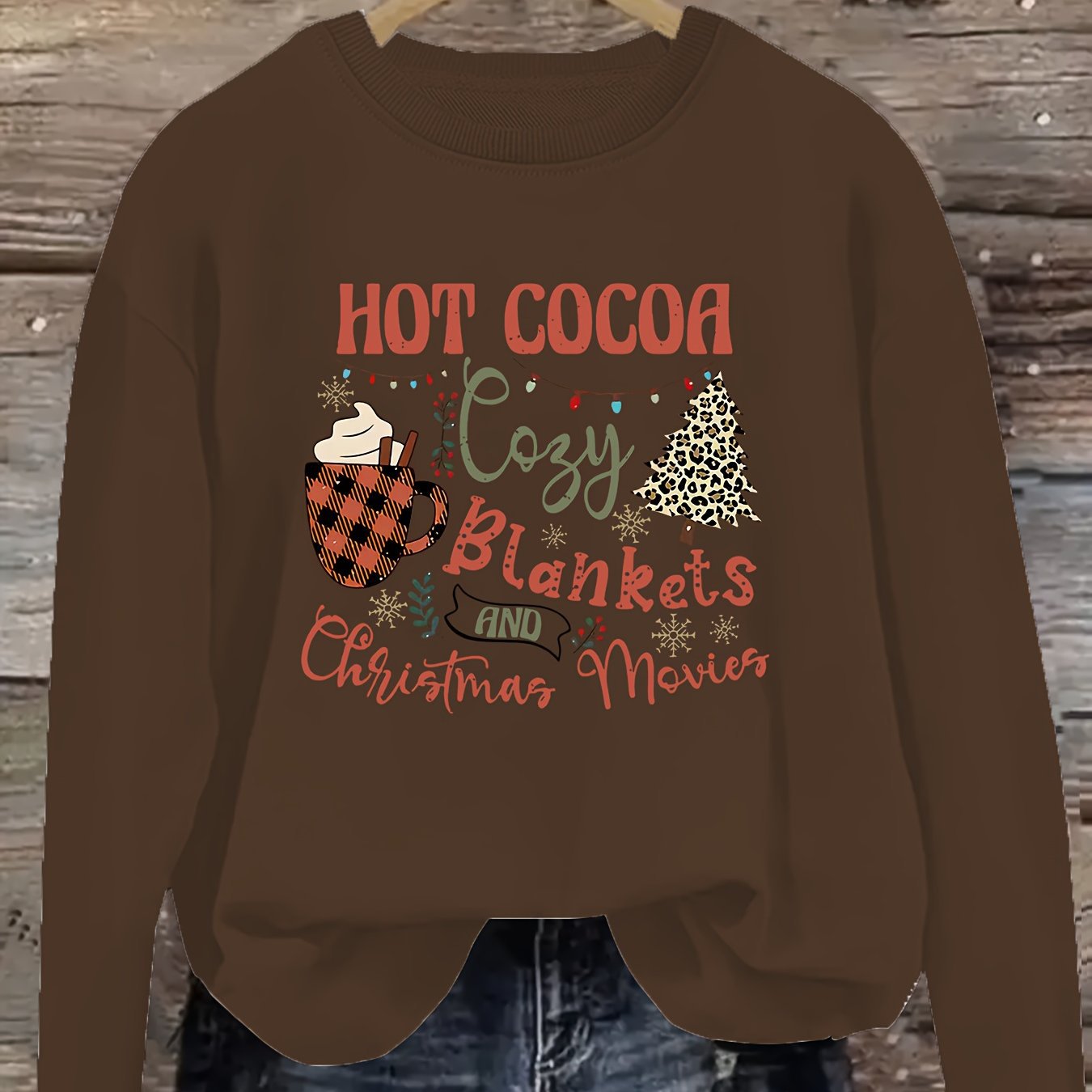 Women's Plus Size Christmas Letter Print Oversized Sweatshir - Image 9