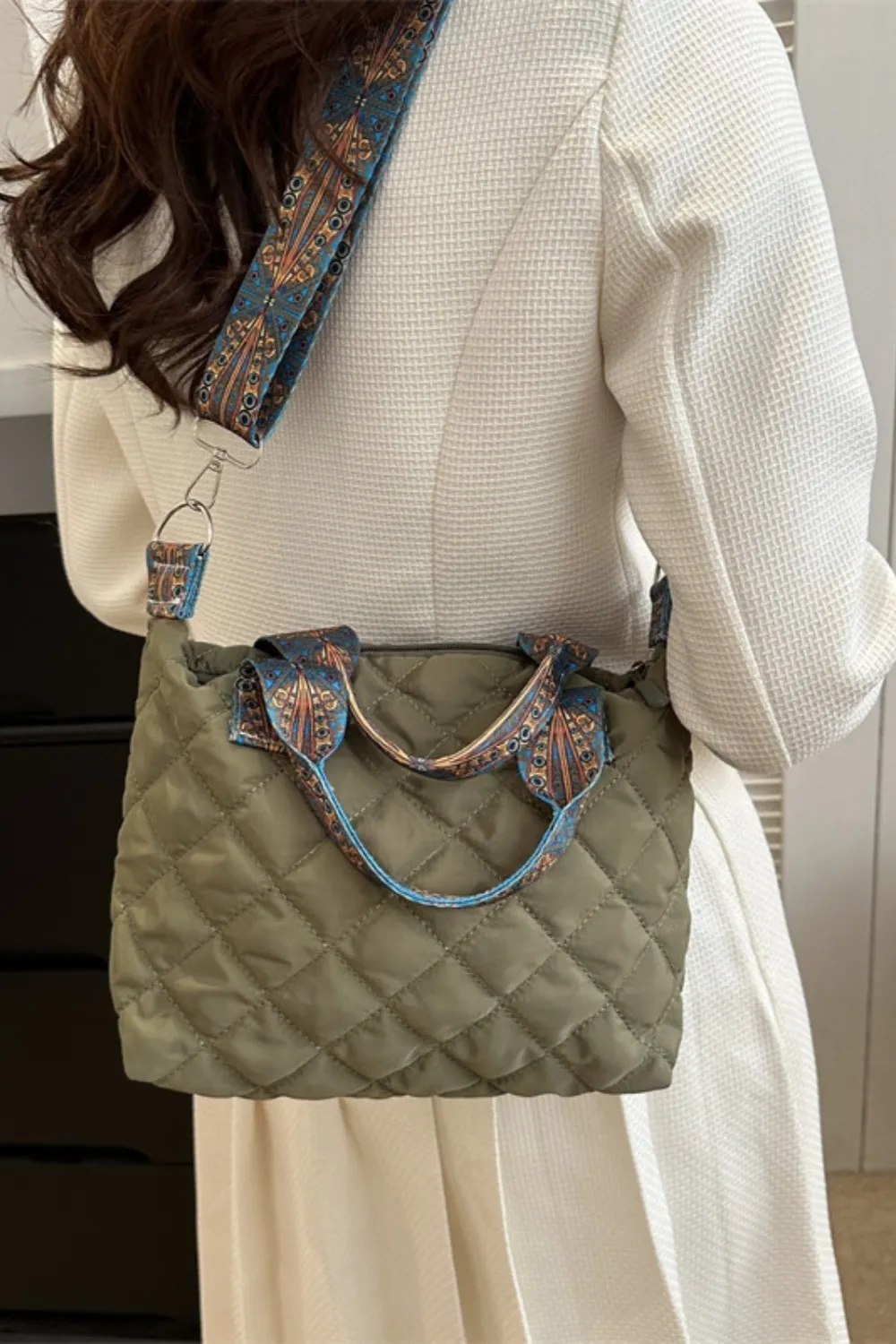 Bubble Textured Printed Strap Handbag - Image 11
