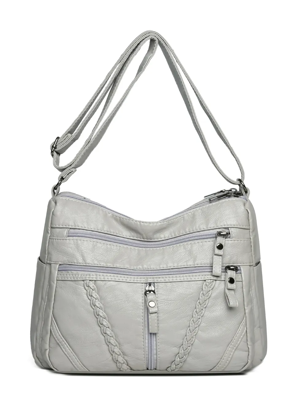 Adjustable Strap PU Leather Shoulder Bag - Image 8