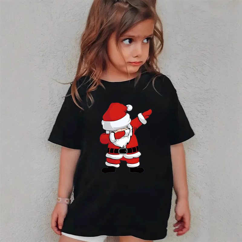 Combed Cotton New Christmas Children's Short Sleeve Girls' T-Shirt Kids Clothing Boys' Short Sleeve - Image 18