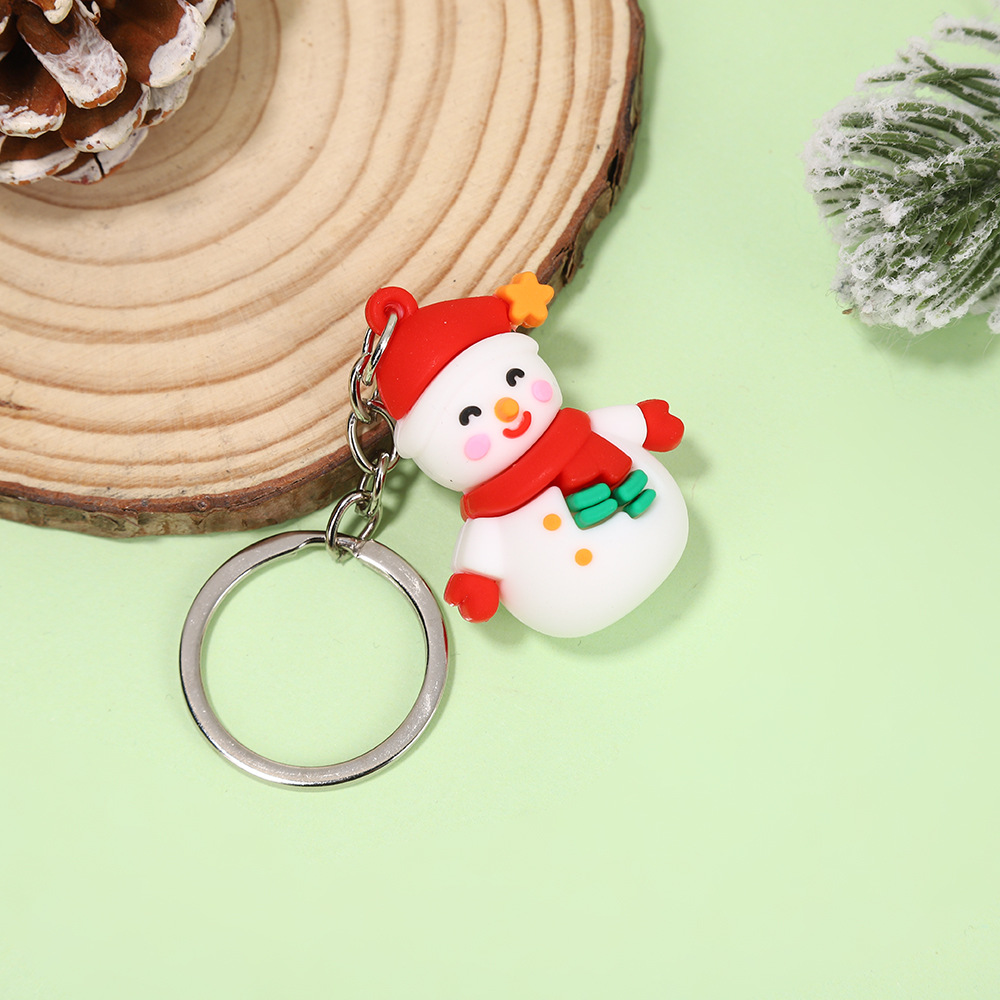 Christmas series keychains cute cartoon soft rubber dolls creative three-dimensional Santa Claus pendants small gifts - Image 2
