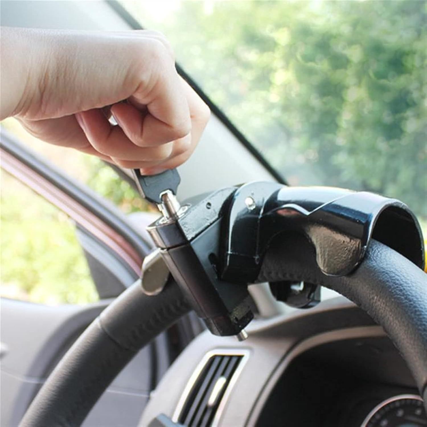 Car anti-theft lock steel steering wheel lock four interlocking anti-theft T-shaped lock strap - Image 5