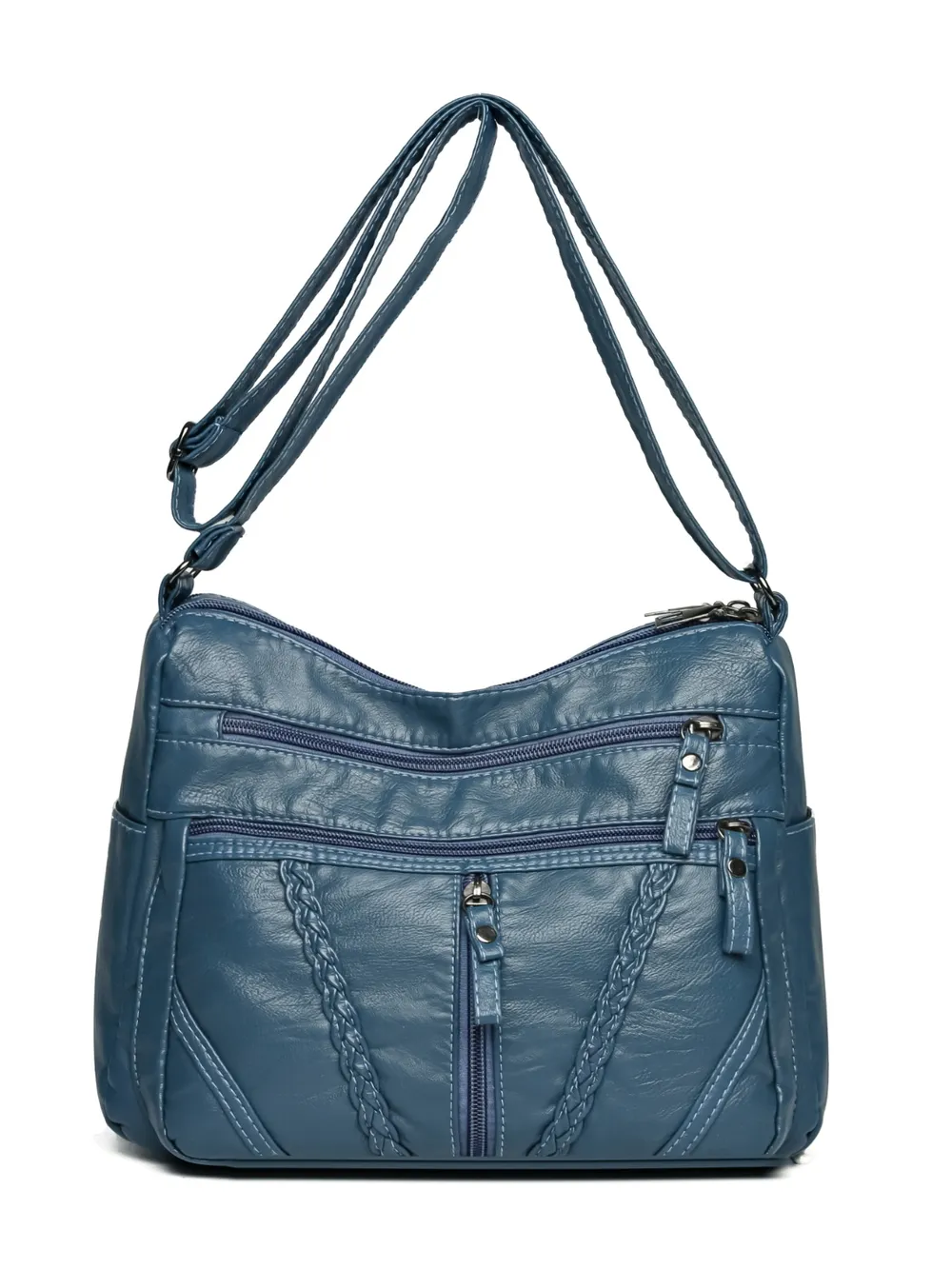 Adjustable Strap PU Leather Shoulder Bag - Image 7