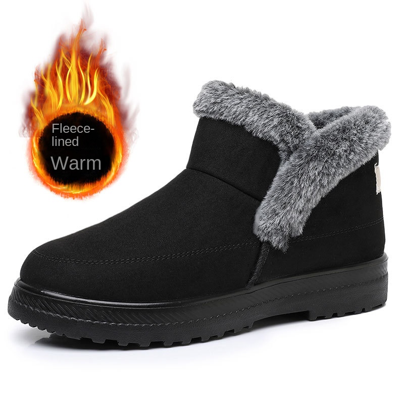 Winter Women's Plus Size Cotton Boots with Fleece Lining and Thickening for Outdoor Leisure Snow Boots Mid-Calf Cotton Shoes - Image 6