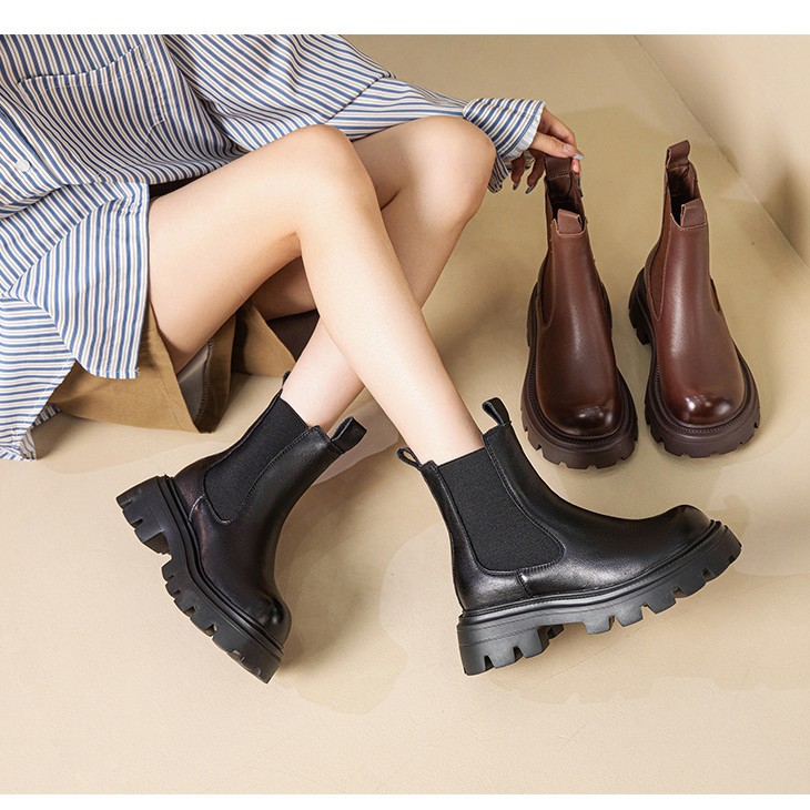 Height increasing short boots with plush chimney single boots - Image 4