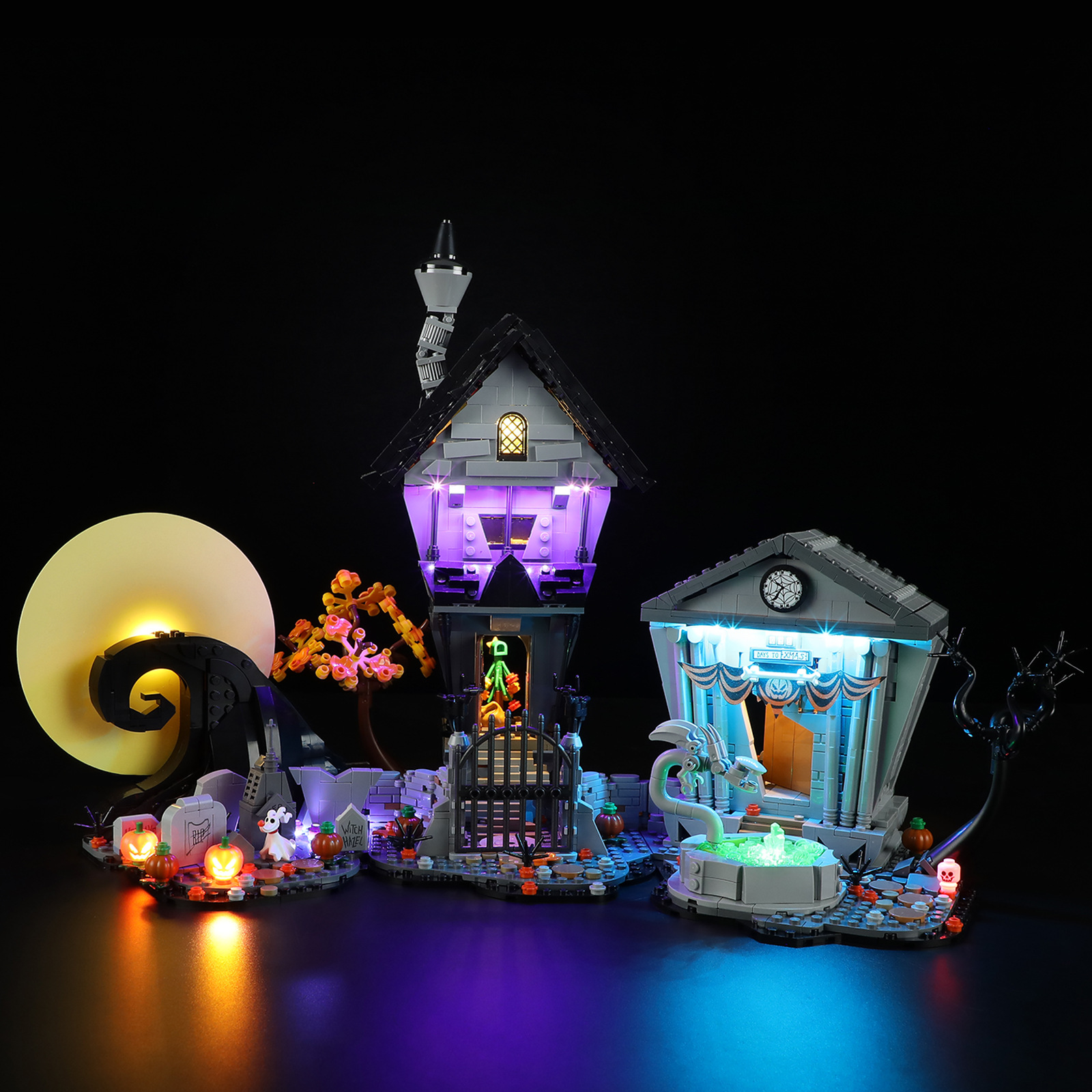 Compatible with LEGO 21351 Christmas Horror Night Building Blocks, LED Lighting, Winter Christmas Series Column lighting