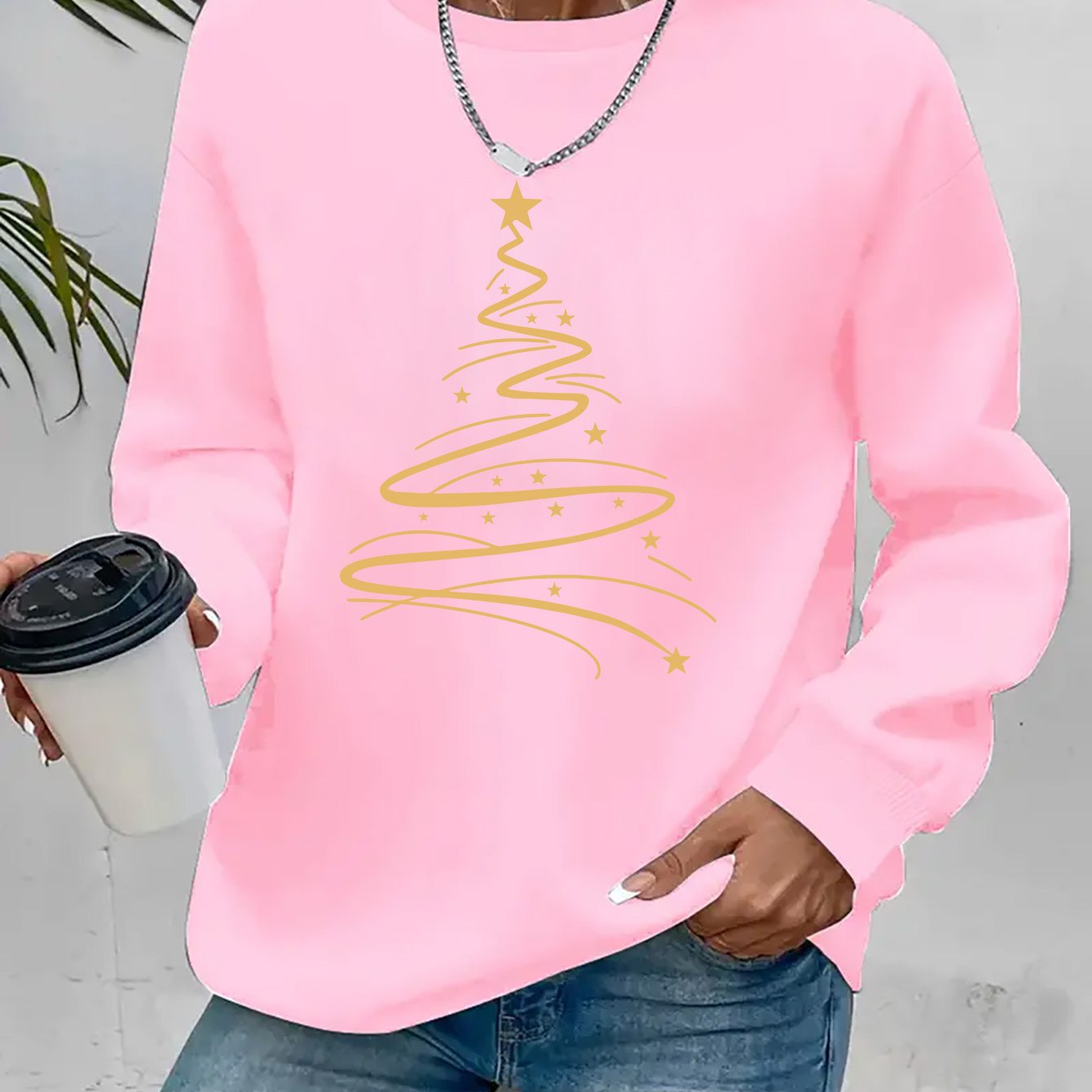 Women's Casual Christmas Print Long Sleeve Sweatshirt - Vibr - Image 7