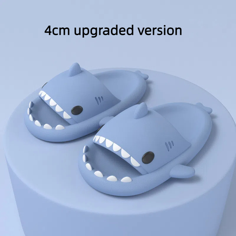 Thick bottomed shark couple slippers women's slippers men's indoor and outdoor funny home cute cartoon slippers - Image 2