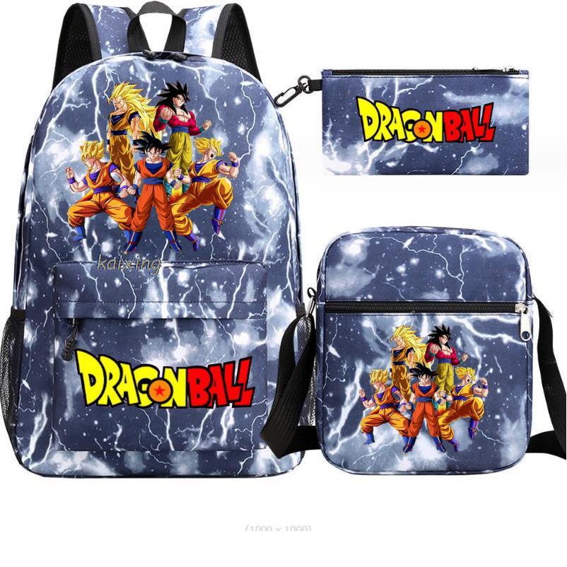 Youth Dragon Ball Backpack Student Shoulder Bag Travel Bag 3-Piece Set - Image 23