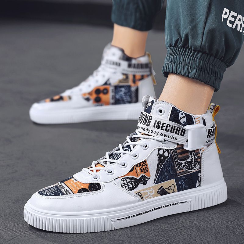 Spring men's trendy shoes, new black high top shoes for teenagers, sports shoes for boys, junior high school students, and men's adobe shoes - Image 4