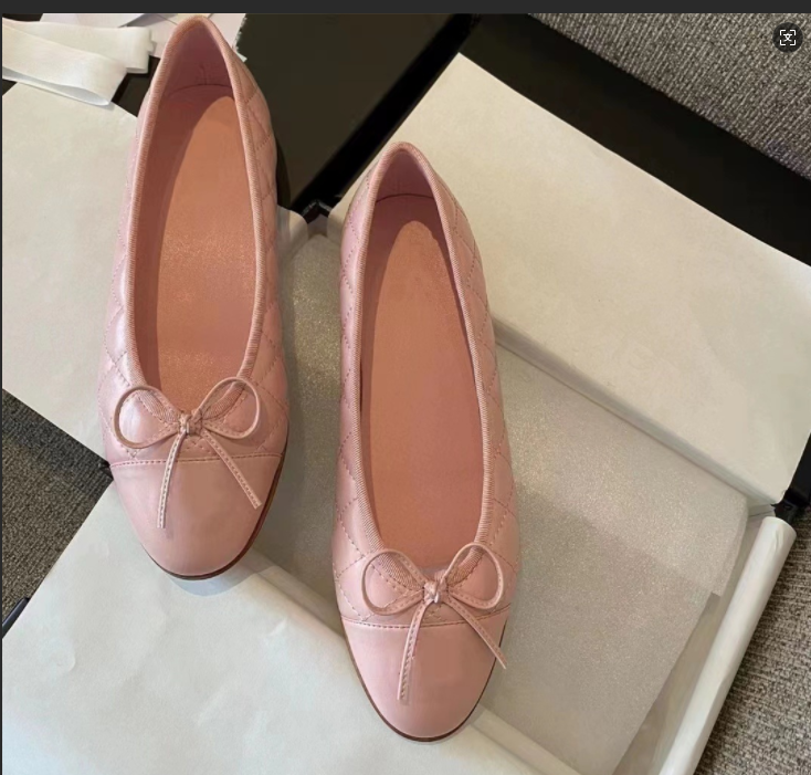 Ballet Flat Shoes Women Charming Classic Bow Slip-On Low Heel Plain Shoes - Image 6