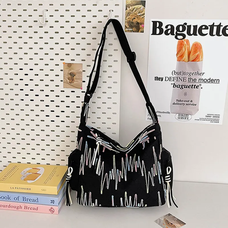 Contrast Texture Shoulder Bag - Image 17