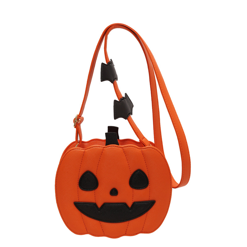 Halloween funny pumpkin bag fashion contrast color personality creative trend shoulder bag cartoon crossbody bag - Image 8