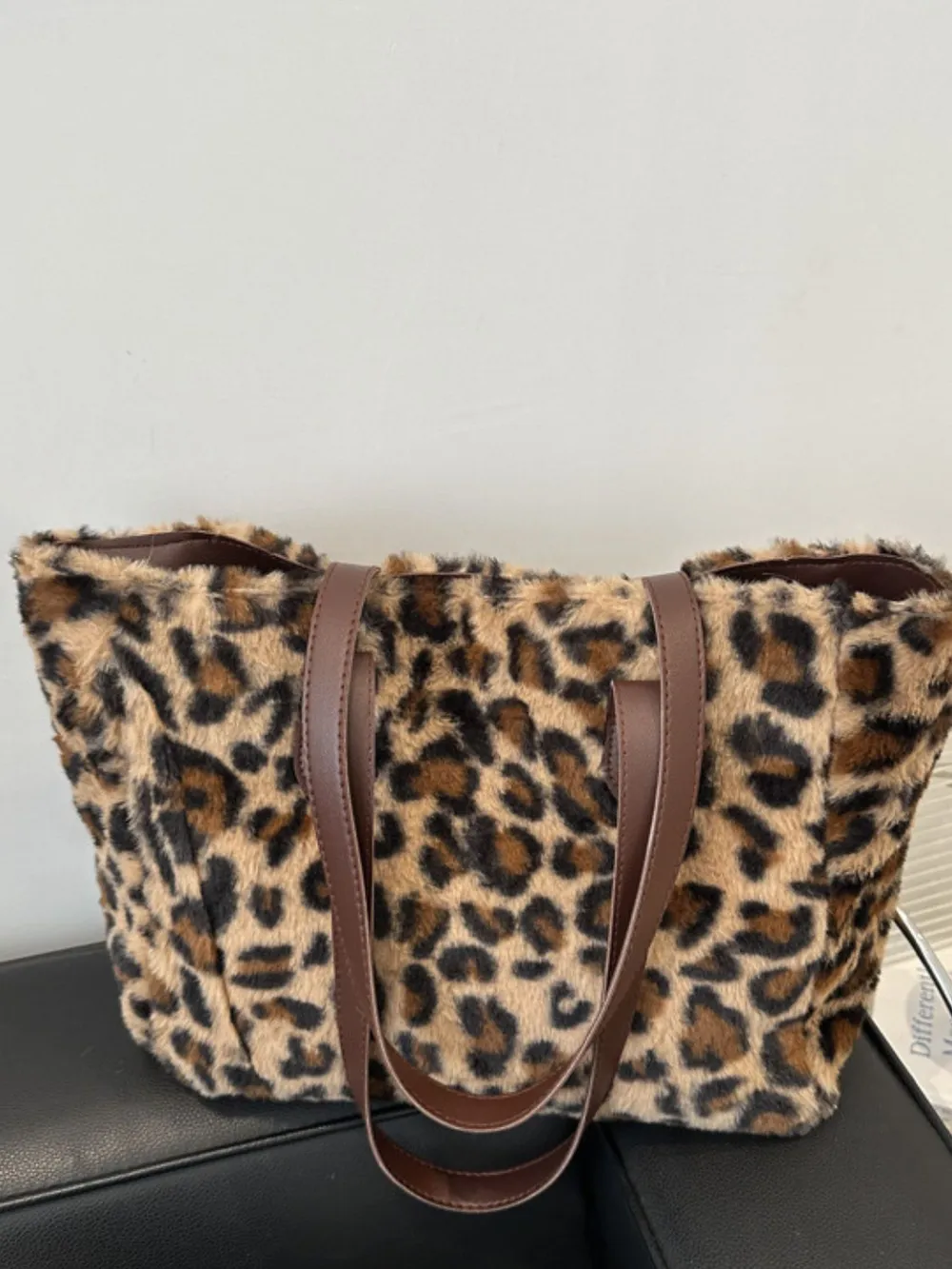 Leopard Fluff Tote Bag - Image 4