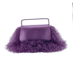 Autumn and winter hairy beach lamb bag, hand-held crossbody plush tassel bag, stylish fashion bag