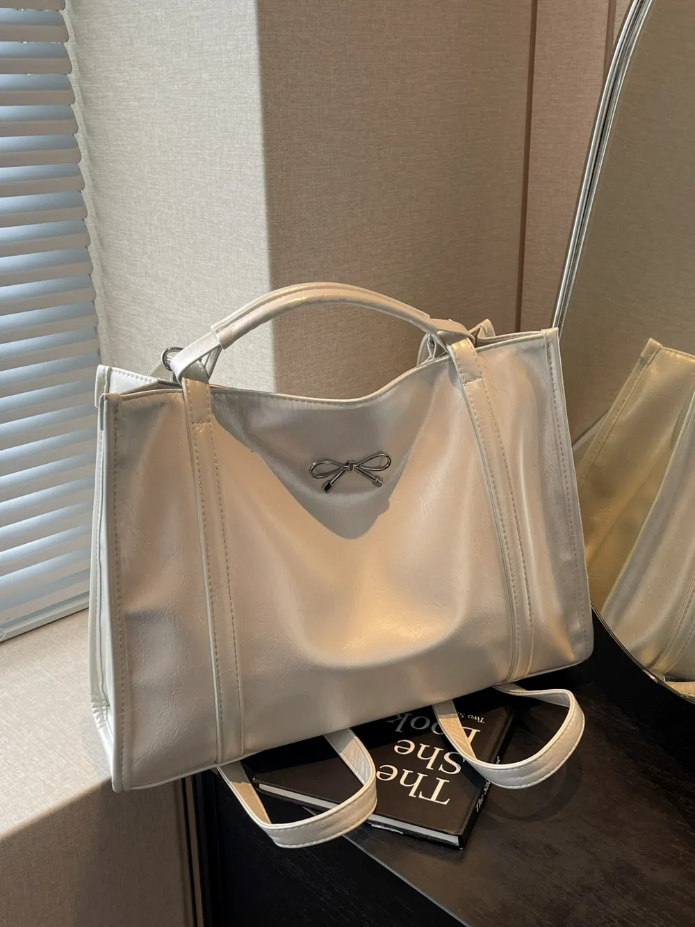 PU Leather Bow Shoulder Bag - Image 15