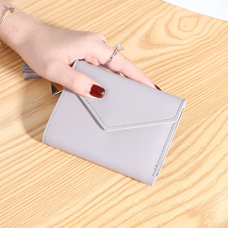 New women's wallet with multiple card slots, Su Liu short card bag, Korean version, small fresh leather wallet, wallet - Image 7