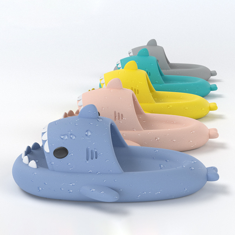 Thick bottomed shark couple slippers women's slippers men's indoor and outdoor funny home cute cartoon slippers - Image 3