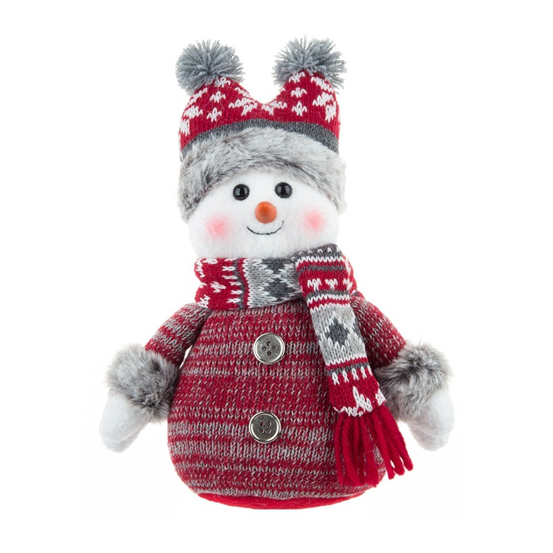 Doll Lei Feng Hat Scarf Snowman Doll Window Display Cute Christmas Snowman Cloth Doll - Image 6