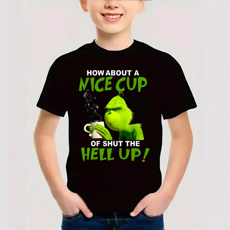 Combed Cotton New Christmas Children's Short Sleeve Girls' T-Shirt Kids Clothing Boys' Short Sleeve - Image 20