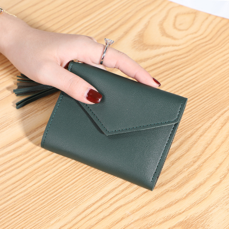 New women's wallet with multiple card slots, Su Liu short card bag, Korean version, small fresh leather wallet, wallet - Image 13