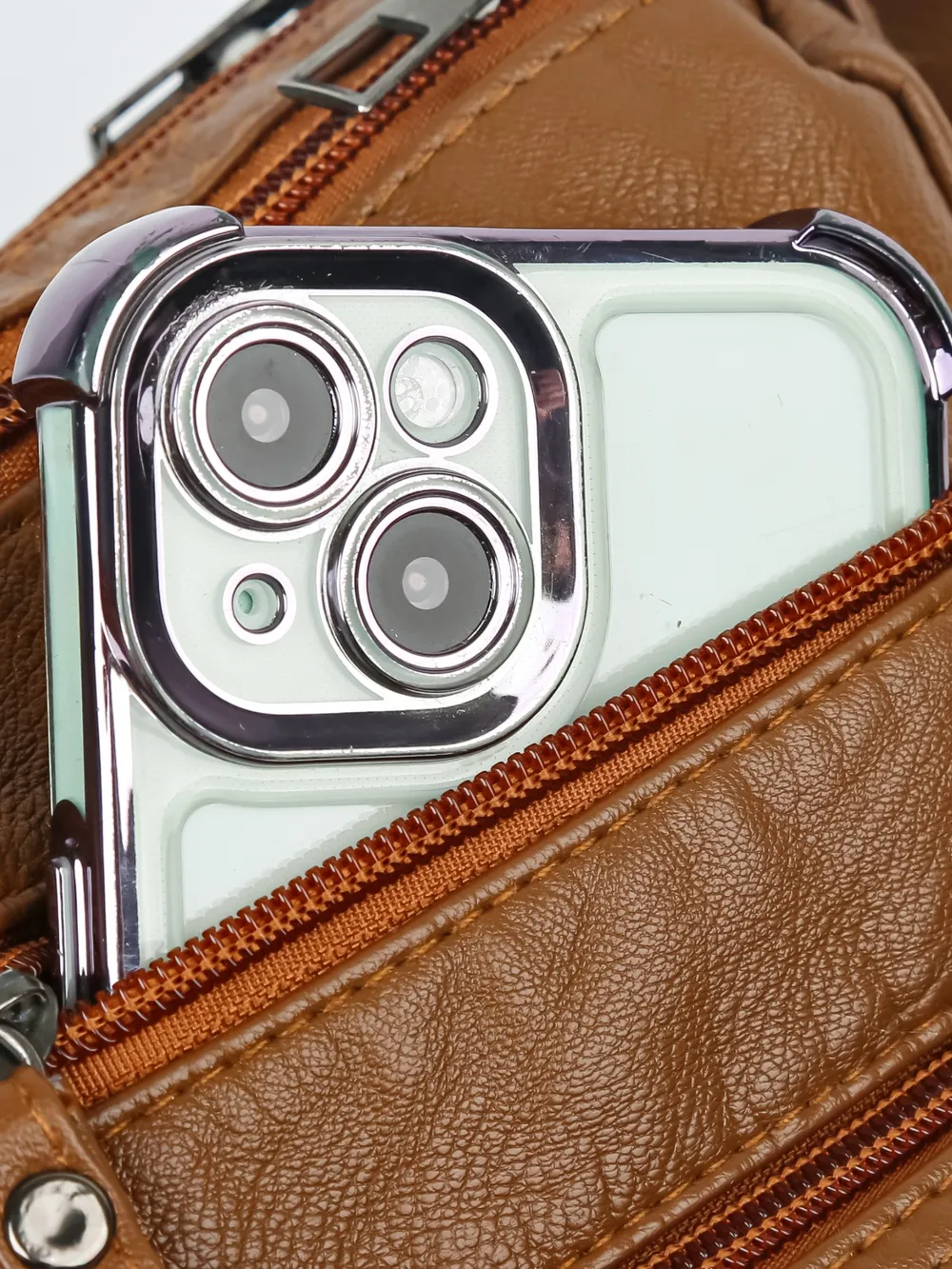 Adjustable Strap PU Leather Shoulder Bag - Image 17