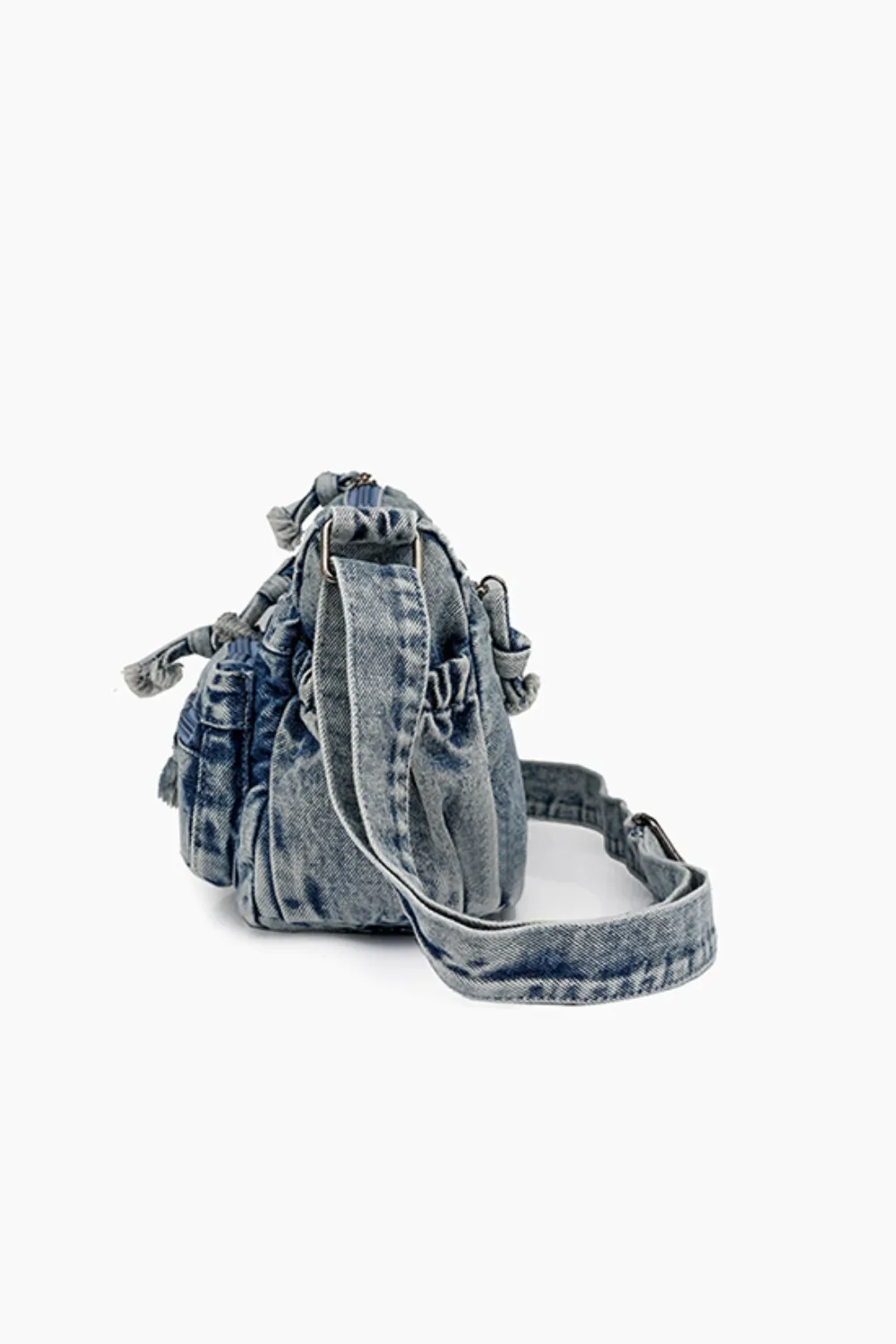 Adjustable Strap Denim Crossbody Bag - Image 2