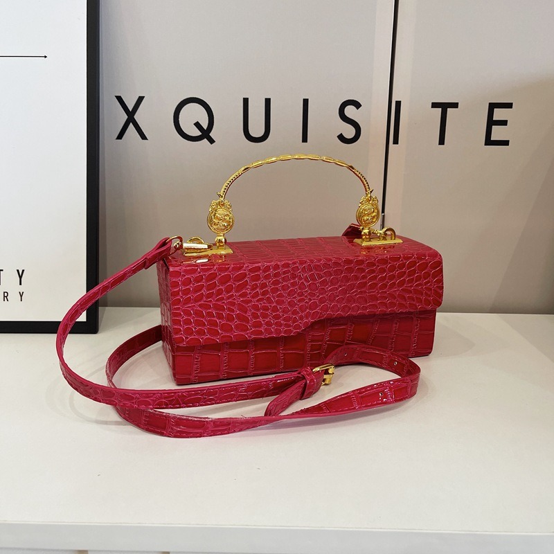 Lacquer leather portable mailman bag versatile shoulder bag - Image 5